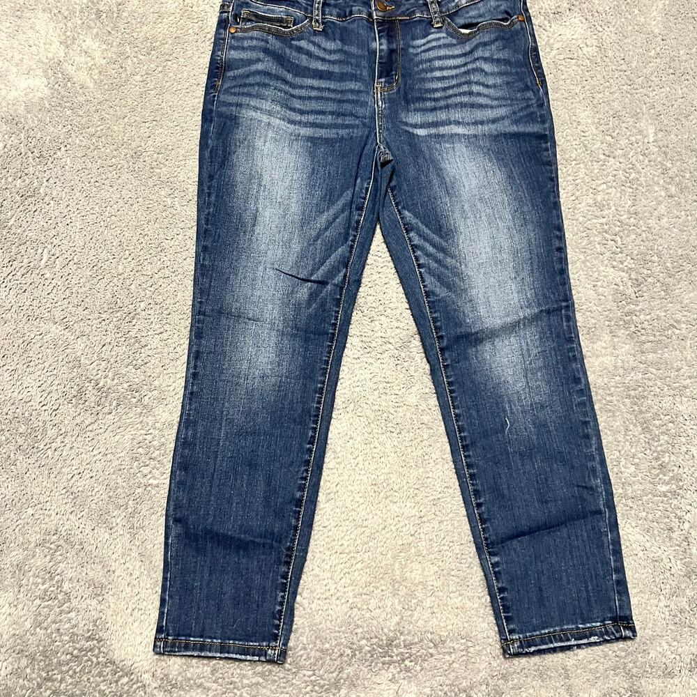 Judy Blue Jeans Womens 32 (33x26) Relaxed Fit Stretch Whisker Mid Rise Cropped